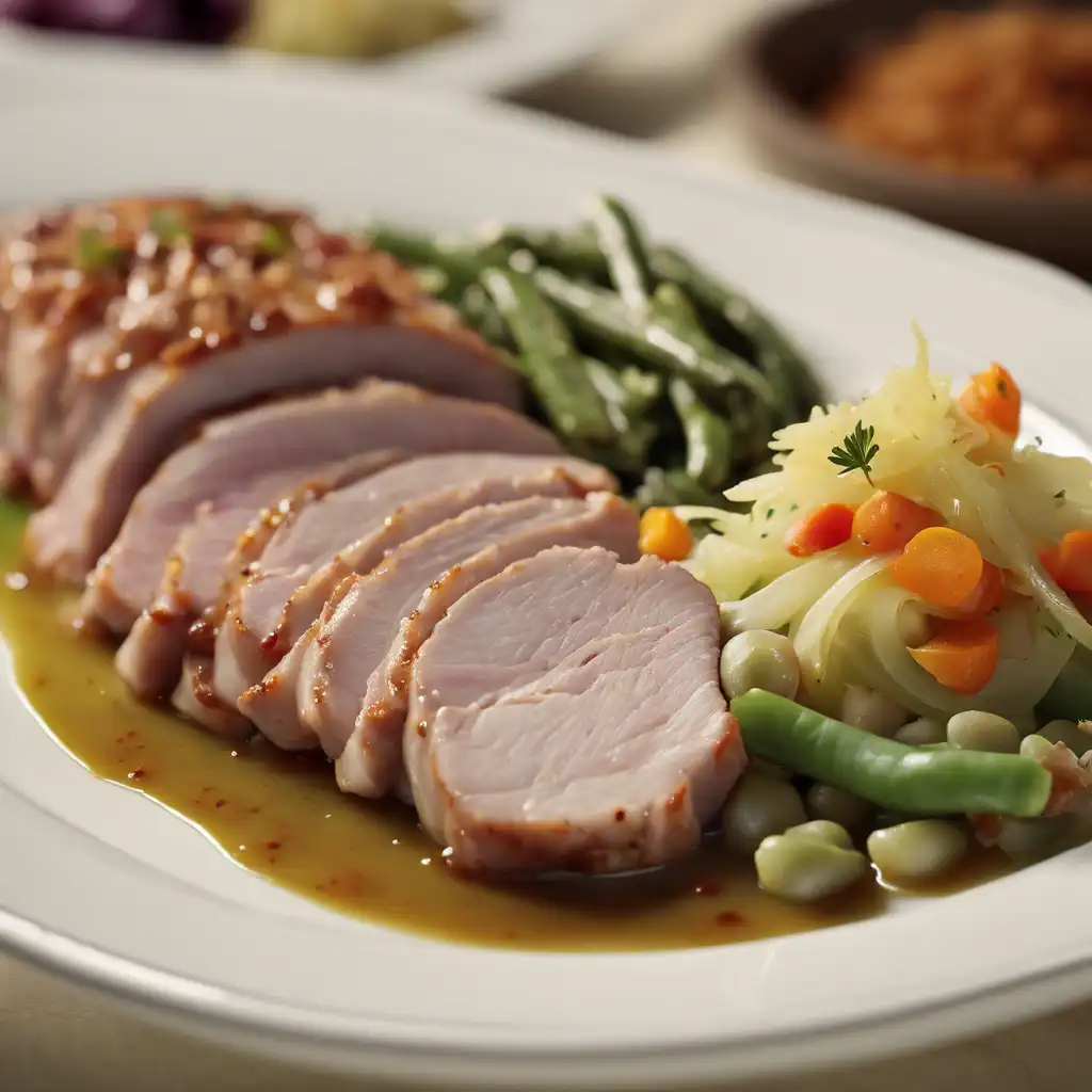 Pork Loin with Bean and Cabbage