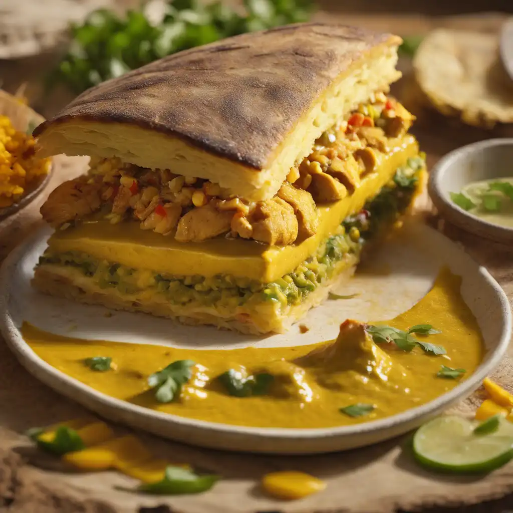 Chicken and Curry Torta (Caril)