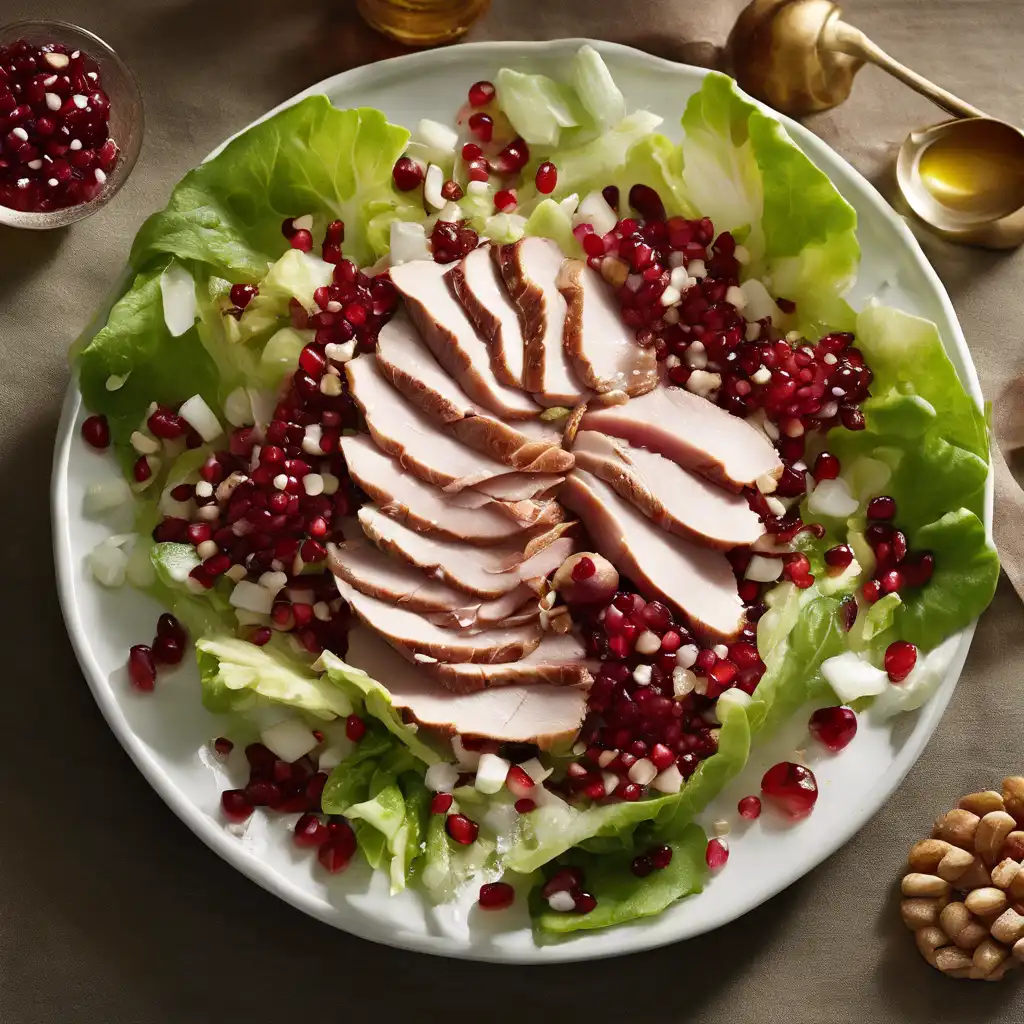 Smoked Turkey Breast Salad with Salt and Pomegranate Seeds