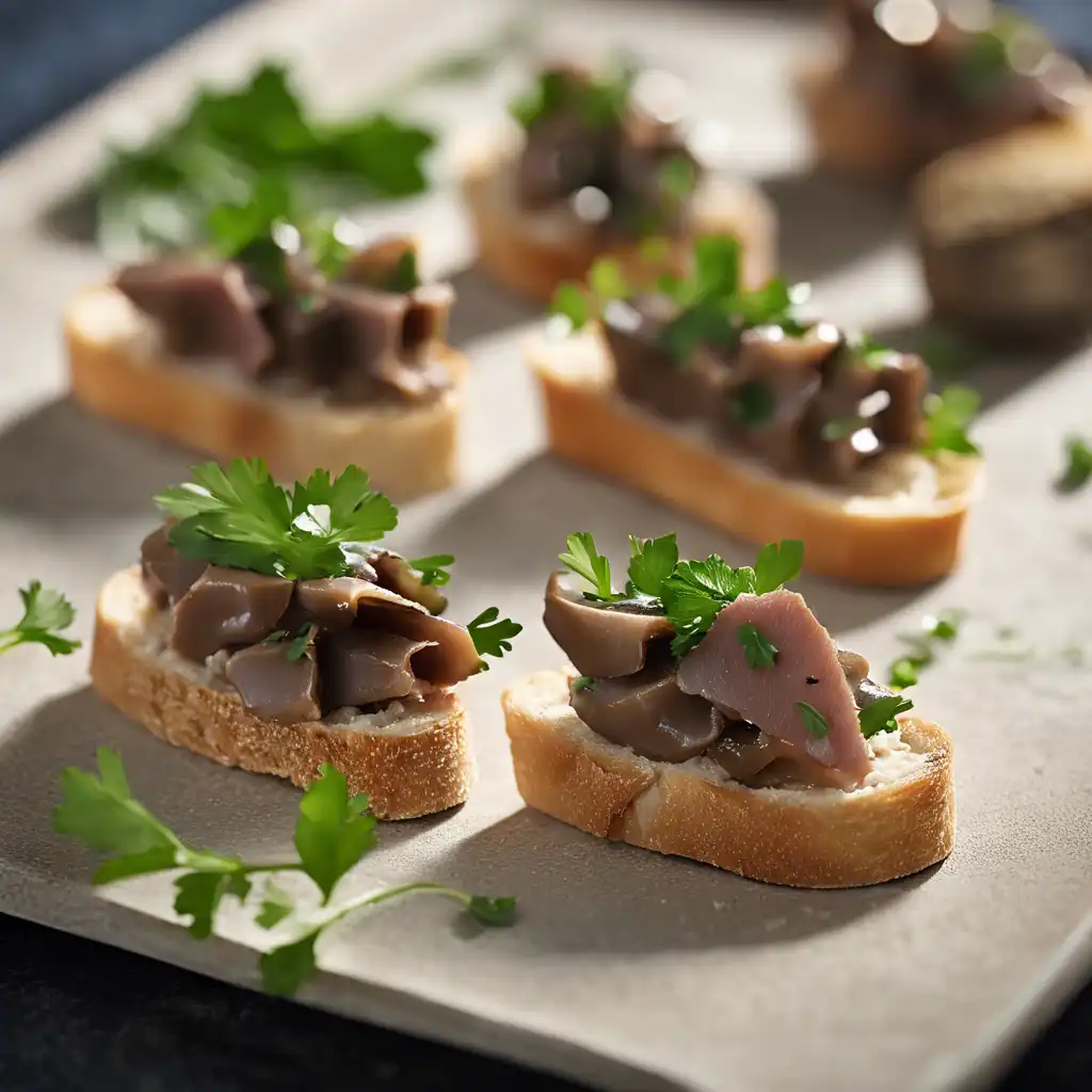 Chicken Liver Crostini (Canapés of Chicken Liver)