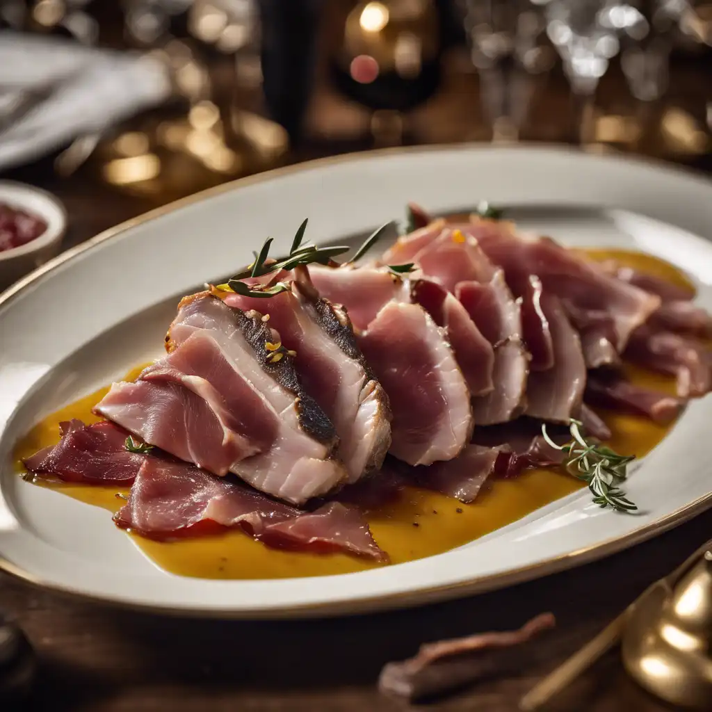 Roasted Duck with Prosciutto (Roasted Duck with Cured Prosciutto )