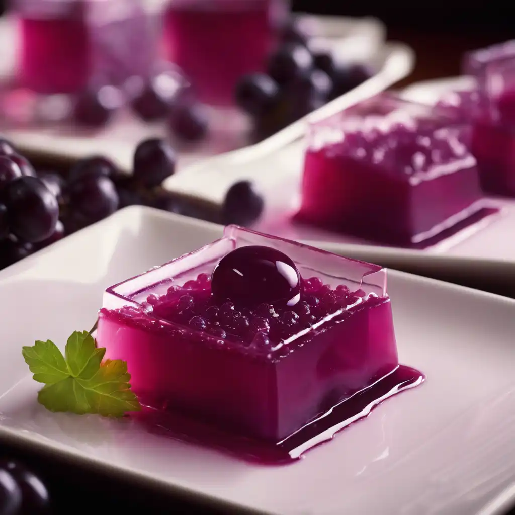 Grape Jellatin with Cassis Liqueur