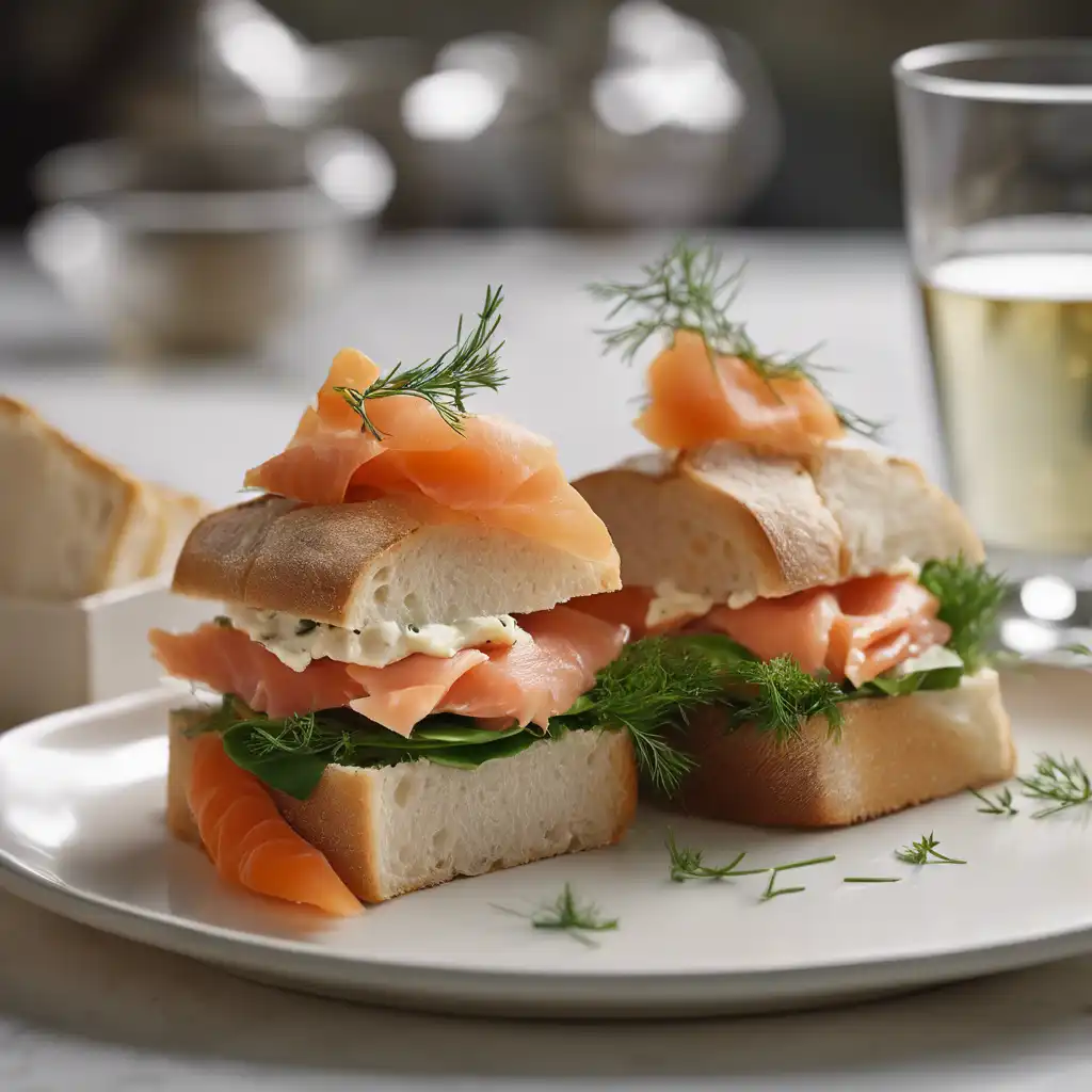 Smoked Salmon Sandwiches with Centeio Bread and Moyashi