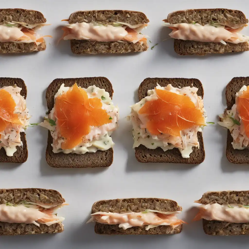 Smoked Trout Pumpernickel Sandwiches with Rye