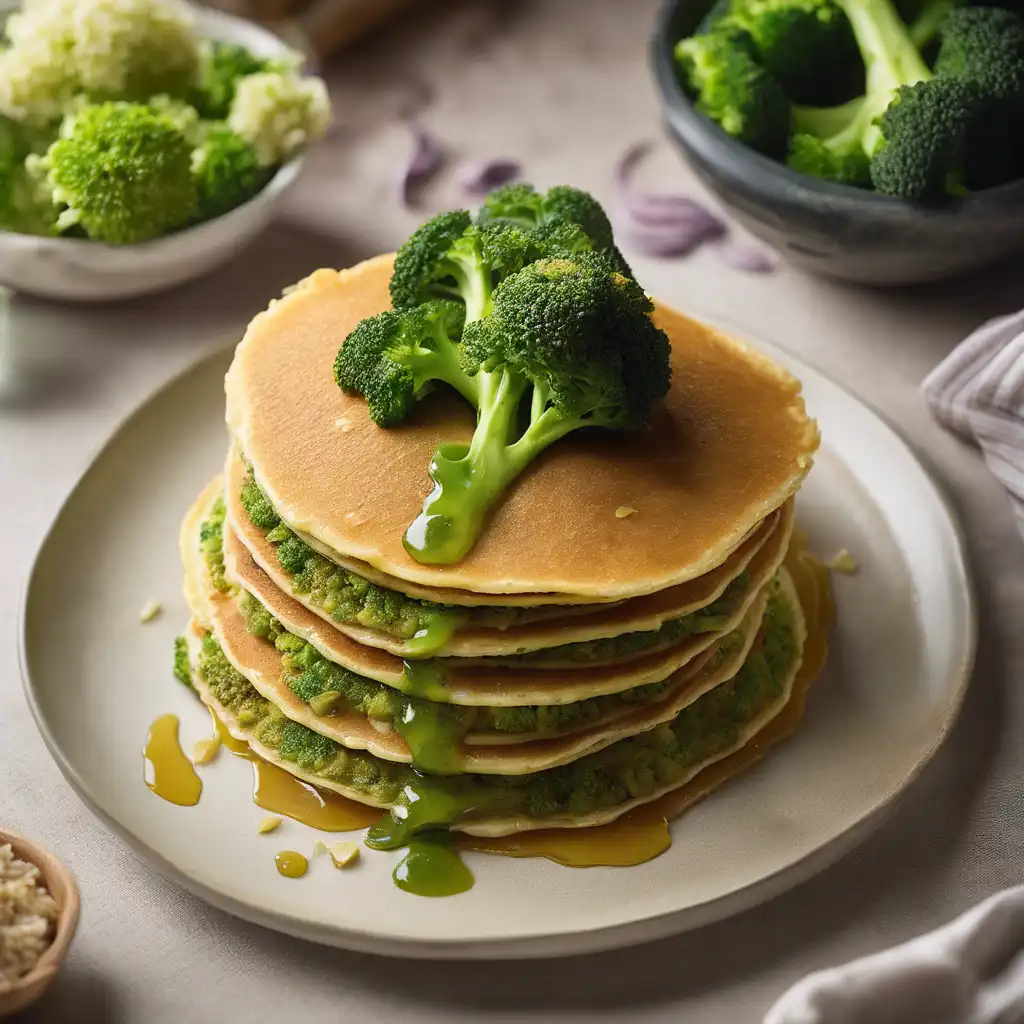 Wheat Germ Pancake with Broccoli Filling