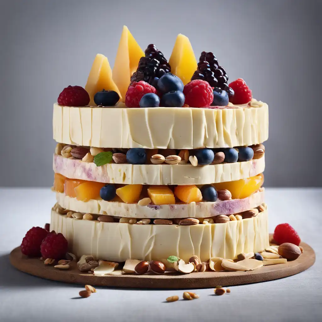 Nougat Cake with Fresh Fruits and Nuts