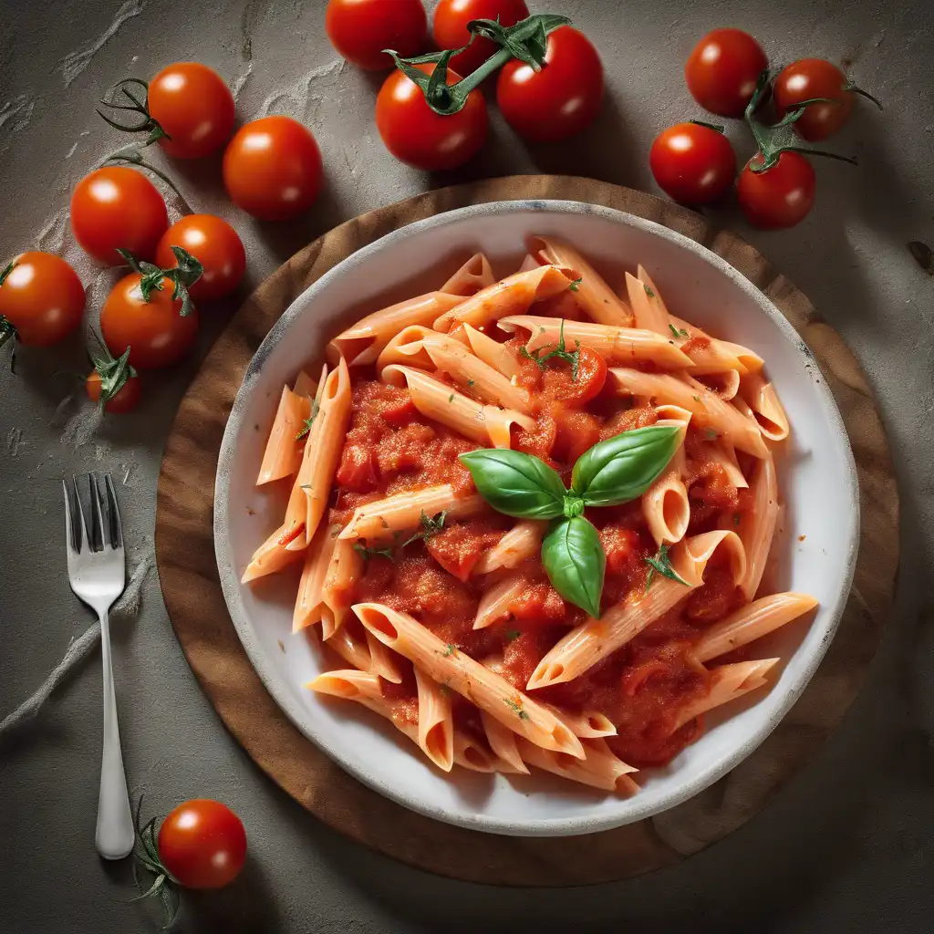 Tomato-Cherry Pasta (Penne with Tomato-Sauce and Cherry-Tomatoes)