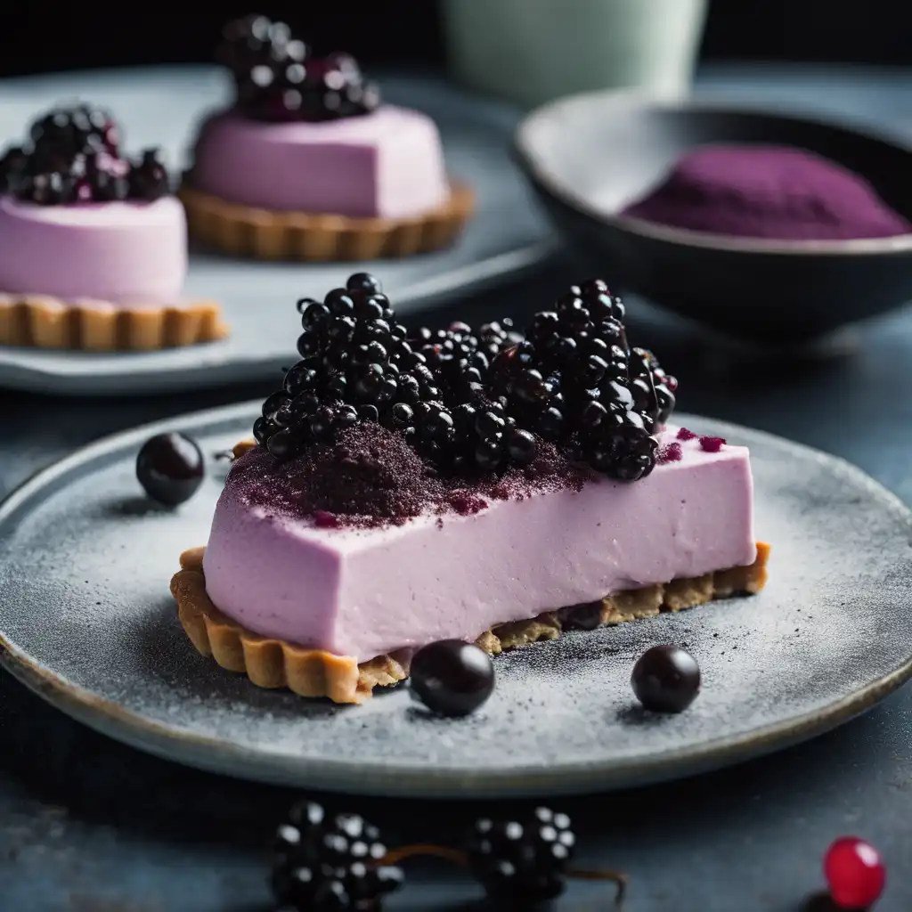 Creamy Sorbet Tart with Black Currant and Rum