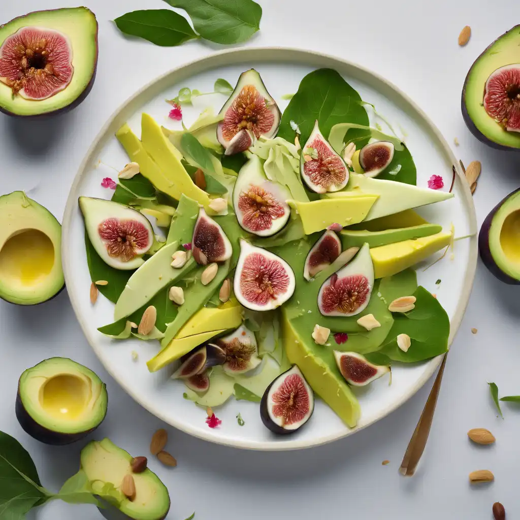 Figs, Avocado, and Green Mango Salad with Cream