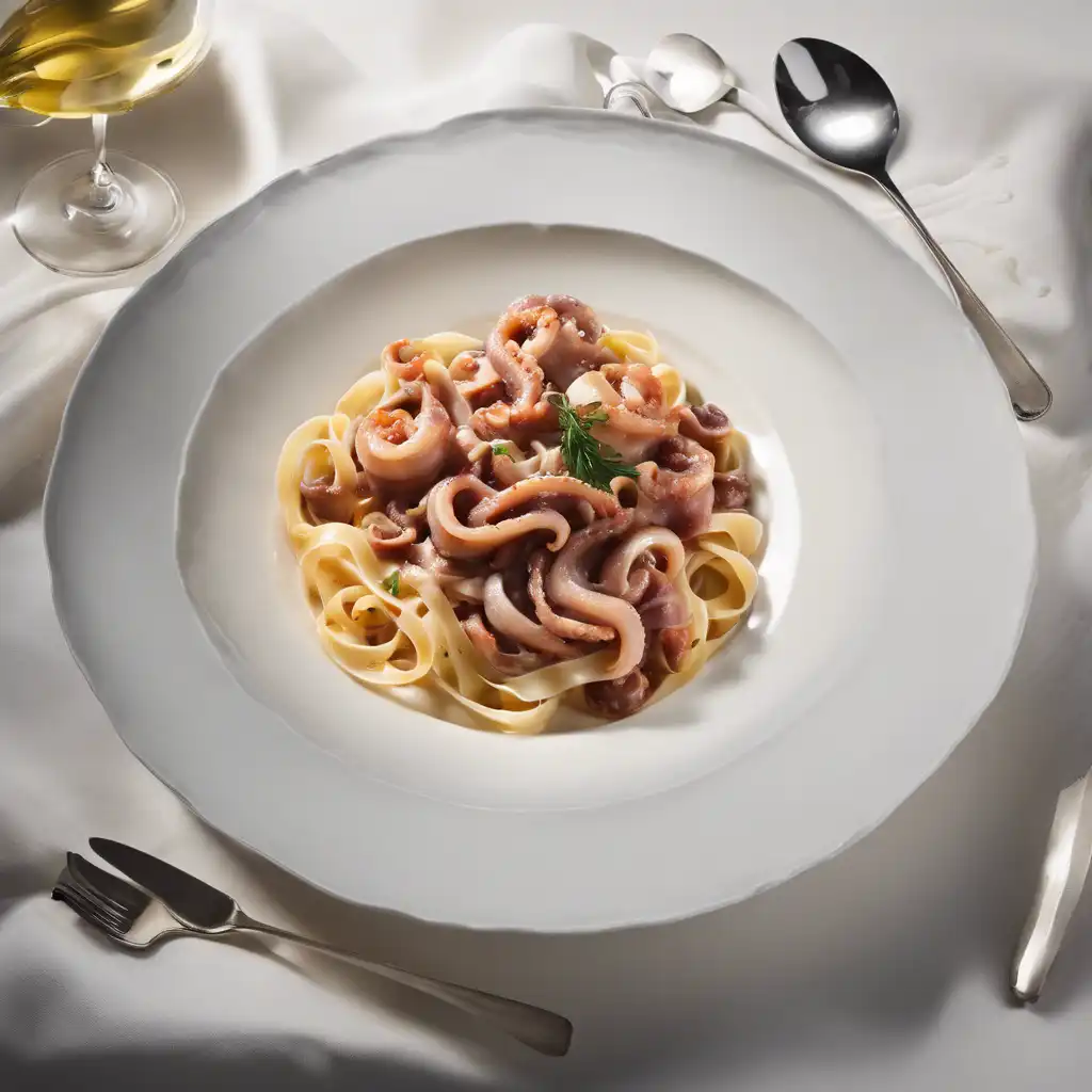 Fettuccine with octopus and pork