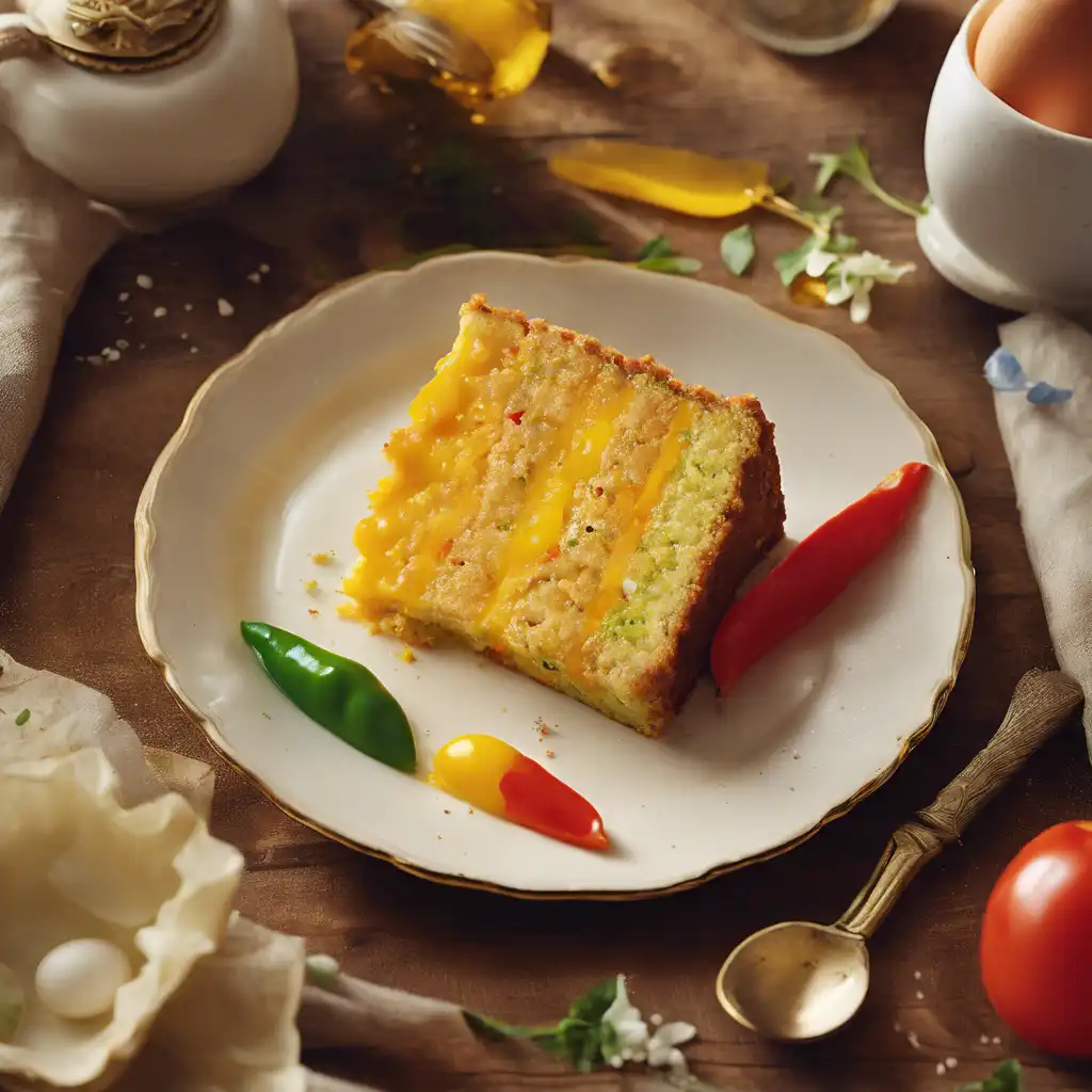 Egg and Bell Pepper Cake with Egg Filling