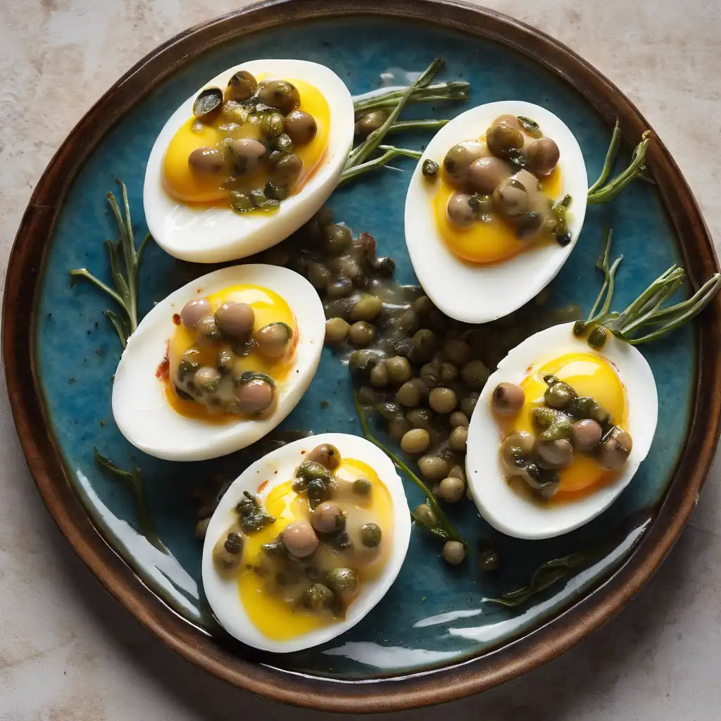 Stuffed Eggs with Anchovy and Capers