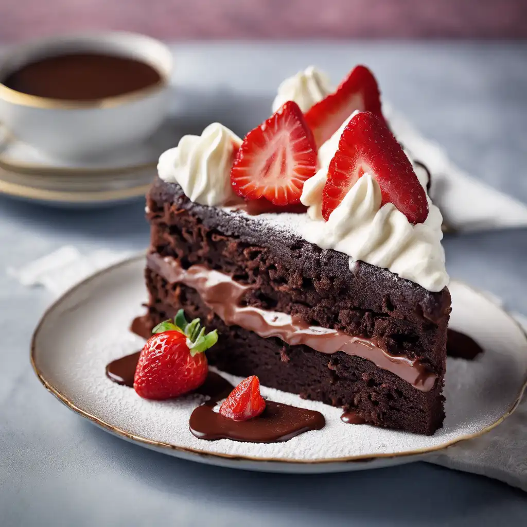 Chocolate Cake with Strawberry Topping