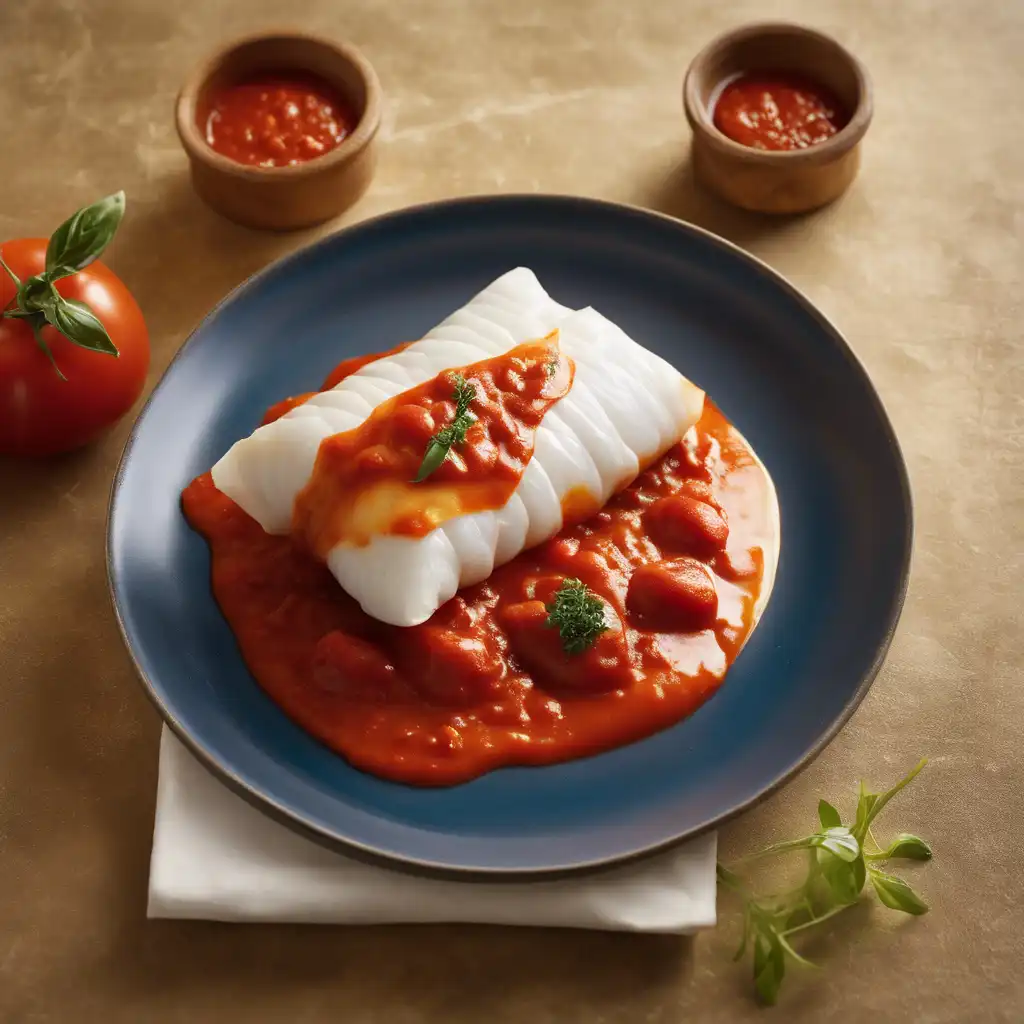 Cod Fish Envelope with Tomato Sauce