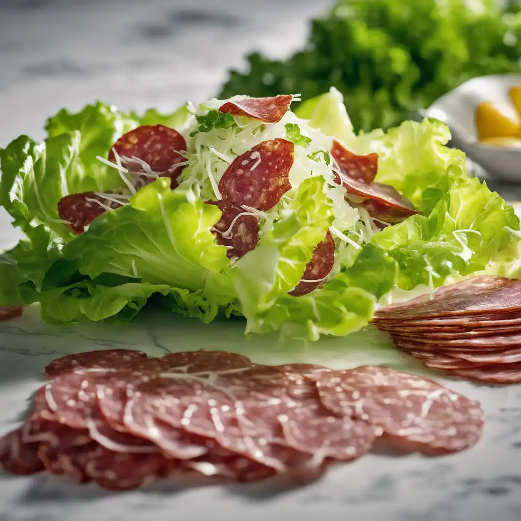 Iceberg Lettuce Salad with Salami