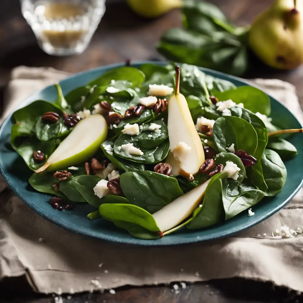 Spinach and Pear Salad with Balsamic Vinaigrette