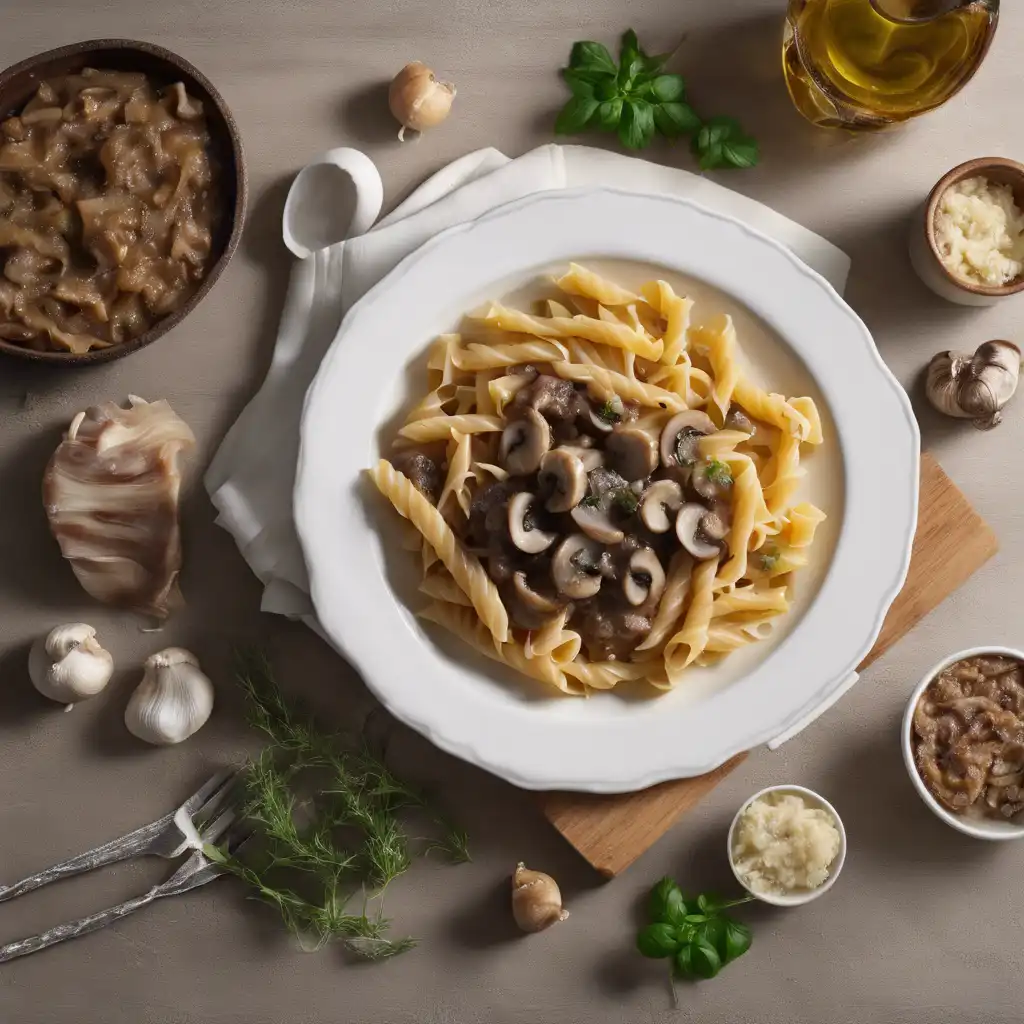 Basic Pasta with Sira Meat and Mushroom Filling