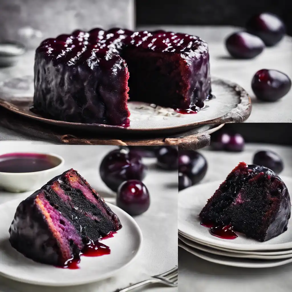 Black Plum Cake with Black Plum Filling