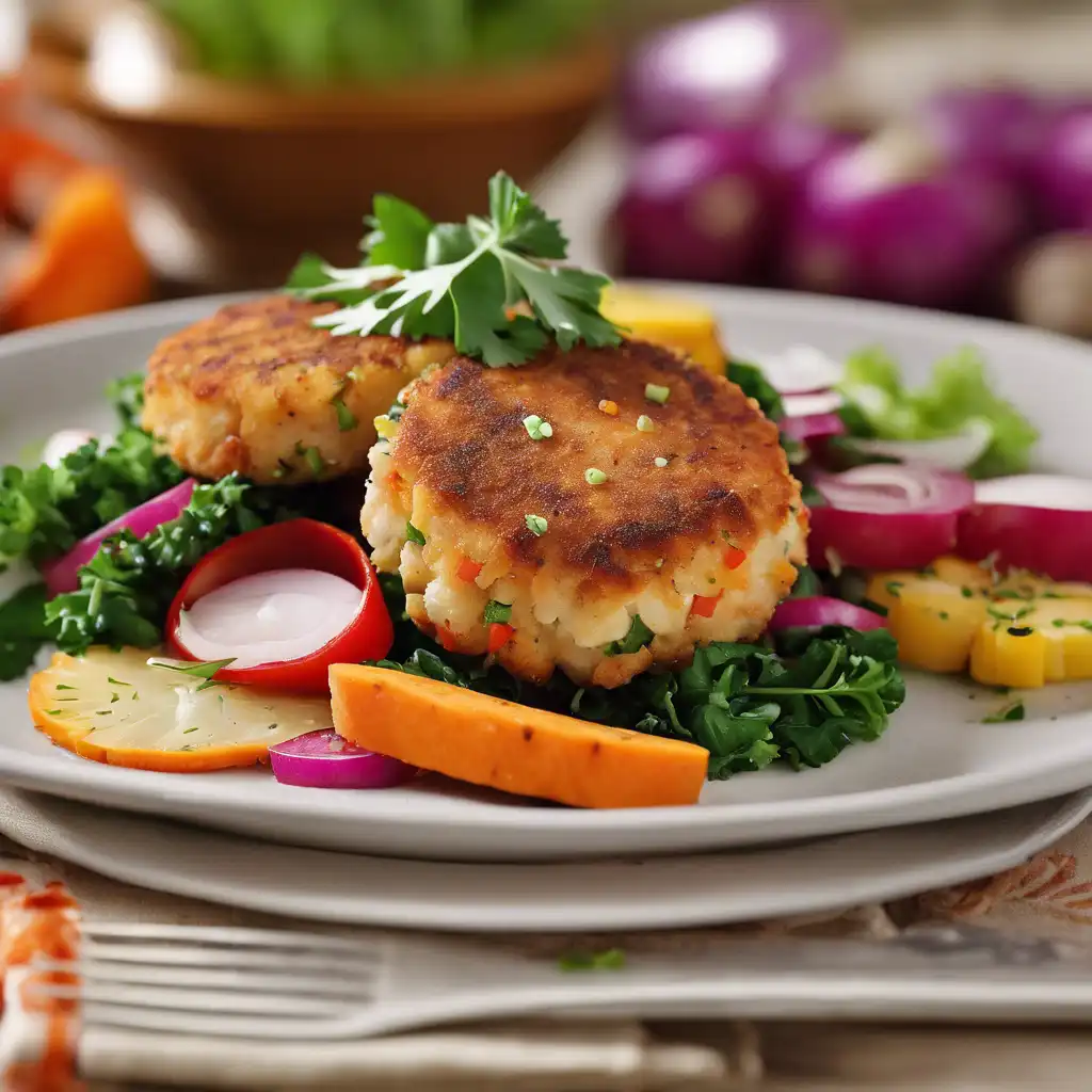 Tilapia Fish Cakes with Crunchy Vegetables