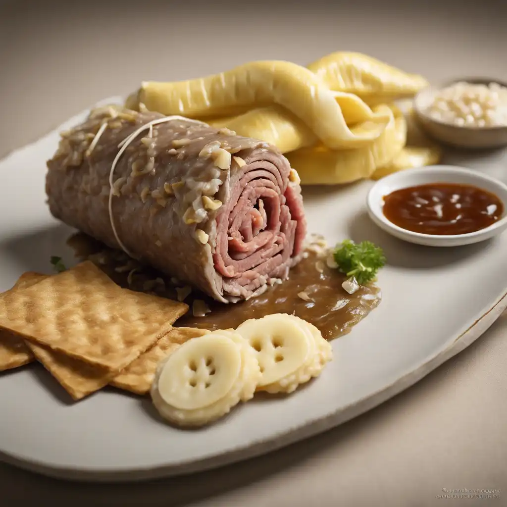 Mashed Beef Roll with Banana and Water Crackers