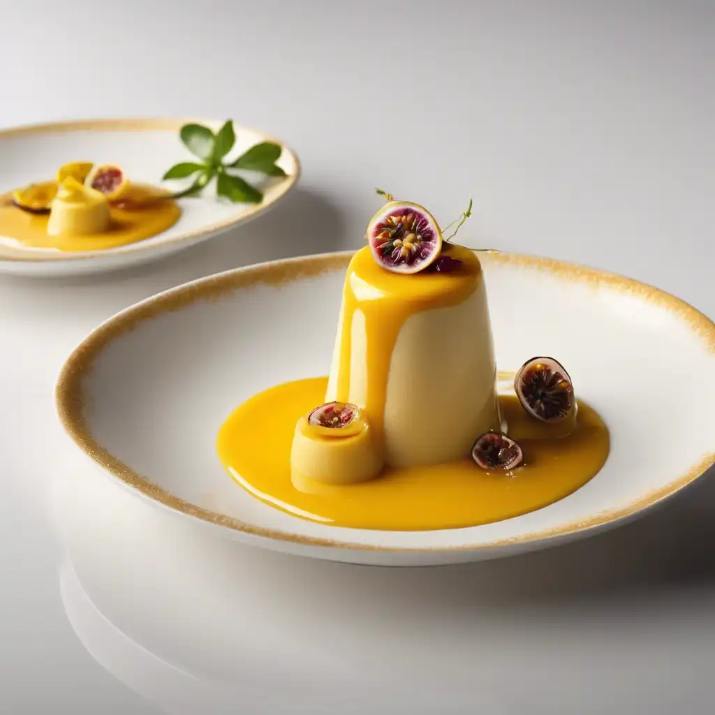 Ginger Mousse with Passion Fruit Sauce