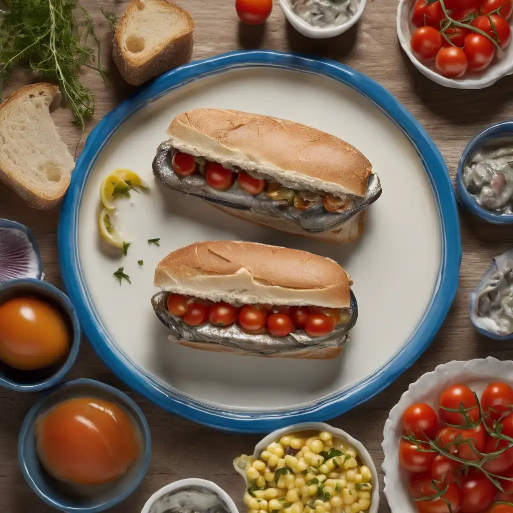 Mayonnaise and Sardine Sandwich