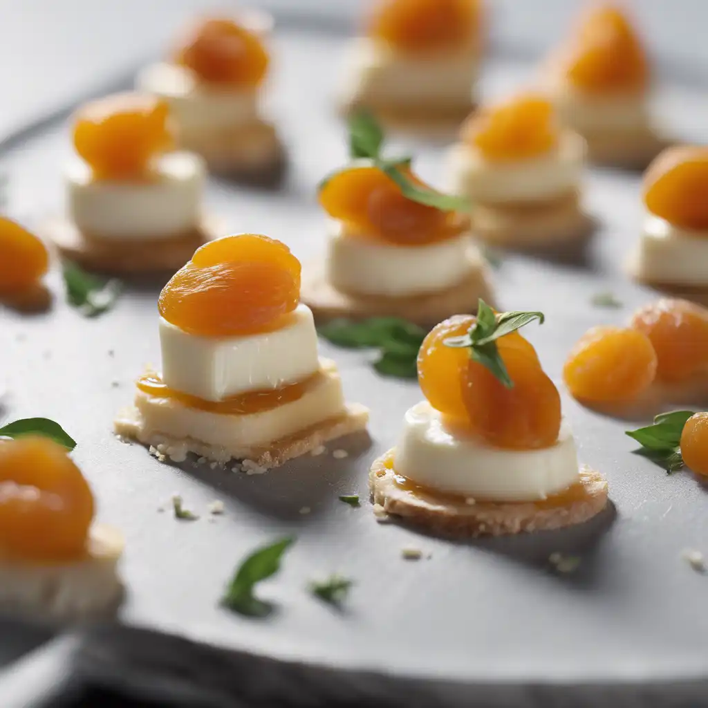 Mozzarella Cheese and Dried Apricot Canapés