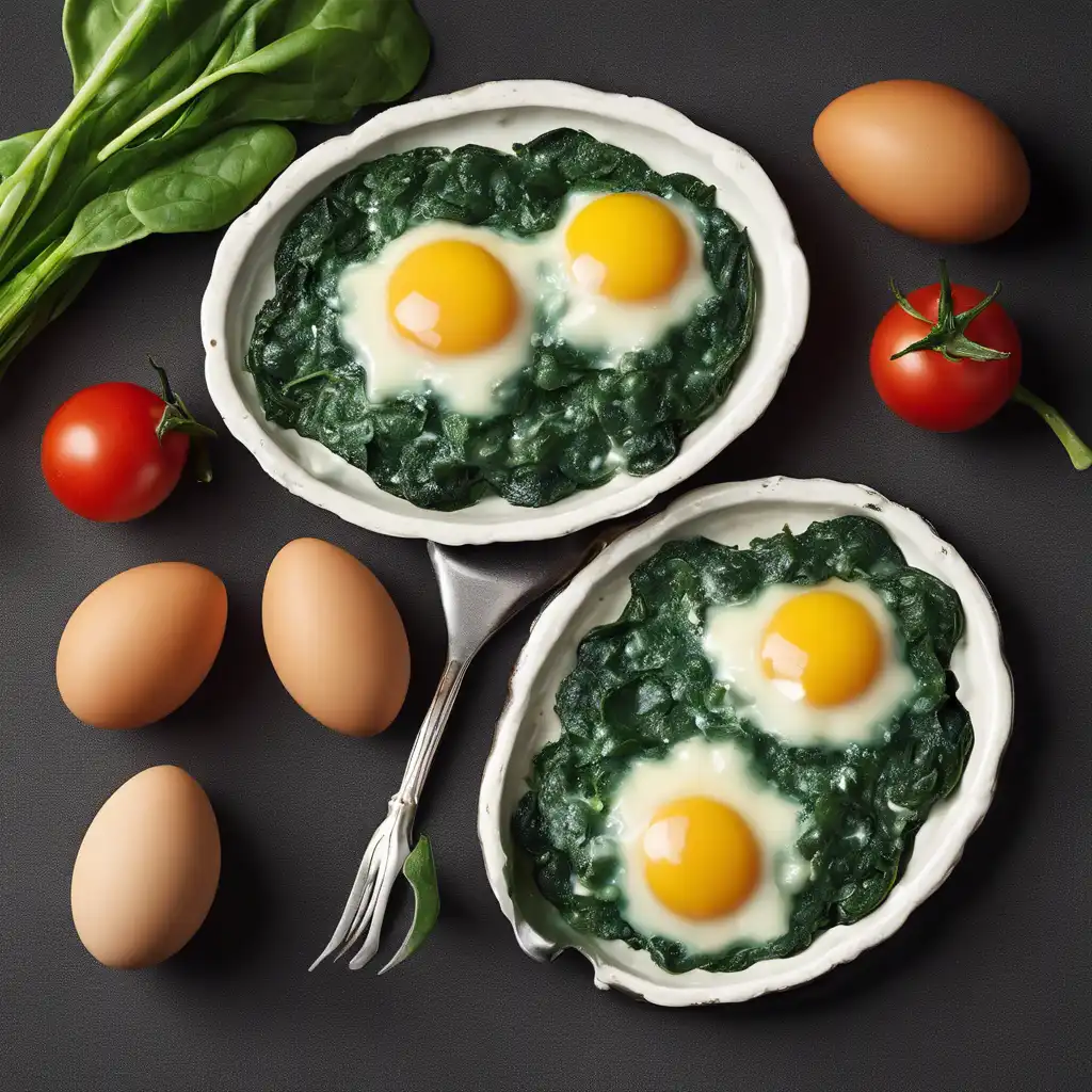 Spinach with Cheese and Star-Shaped Eggs