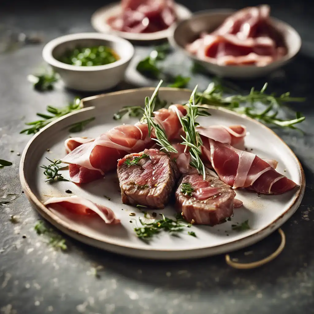 Skewered Rump Steak with Prosciutto and Herbs