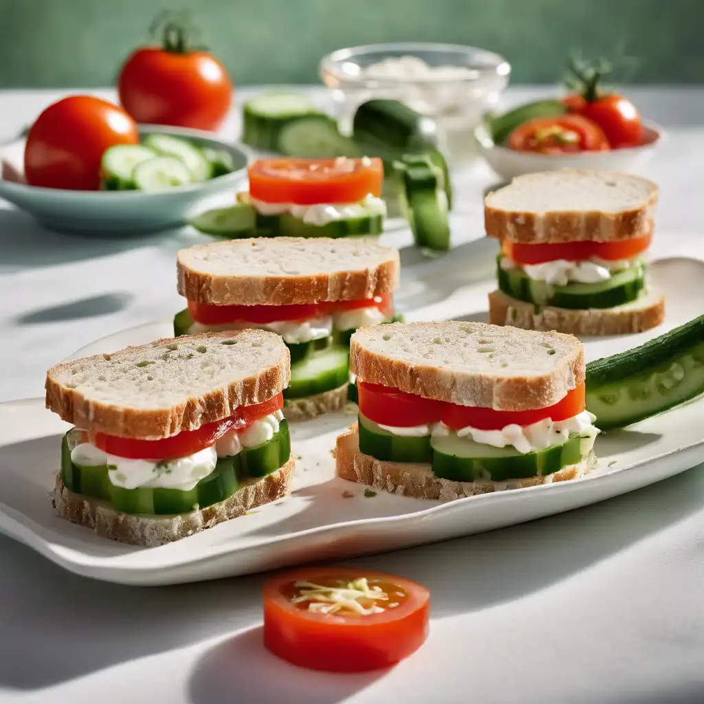 Tomato and Cucumber Tea Sandwiches