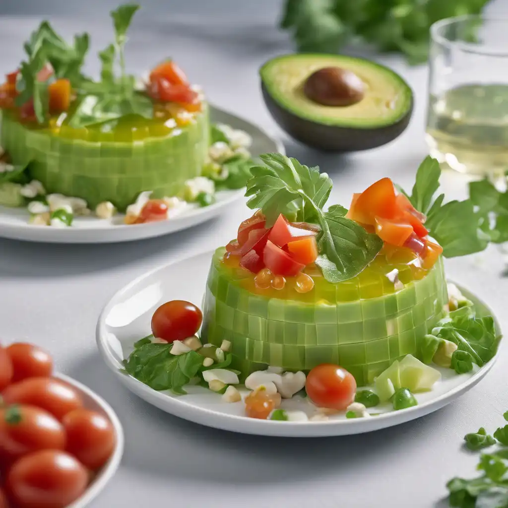 Avocado Salad with Tomato Aspic