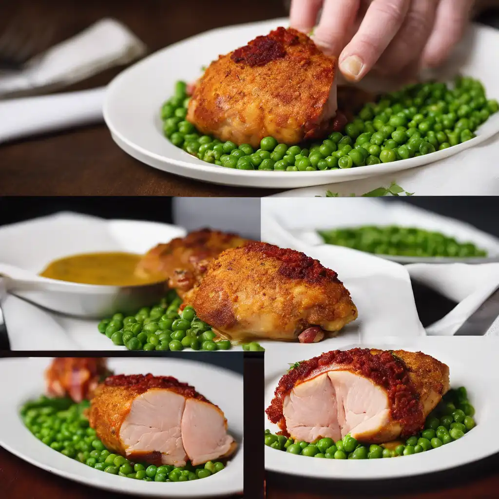 Stuffed Chicken with Pea and Linguiça