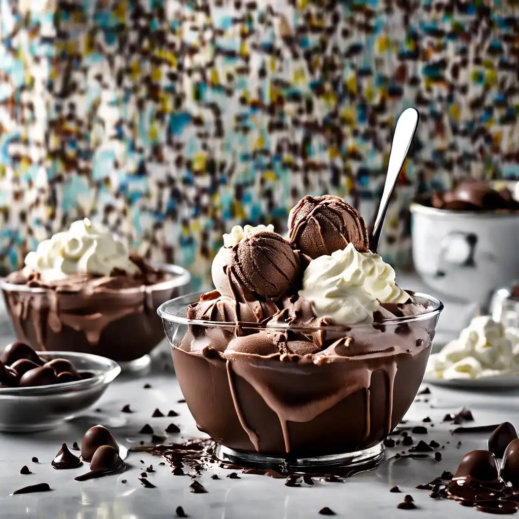 Chocolate Gelato with Whipped Cream