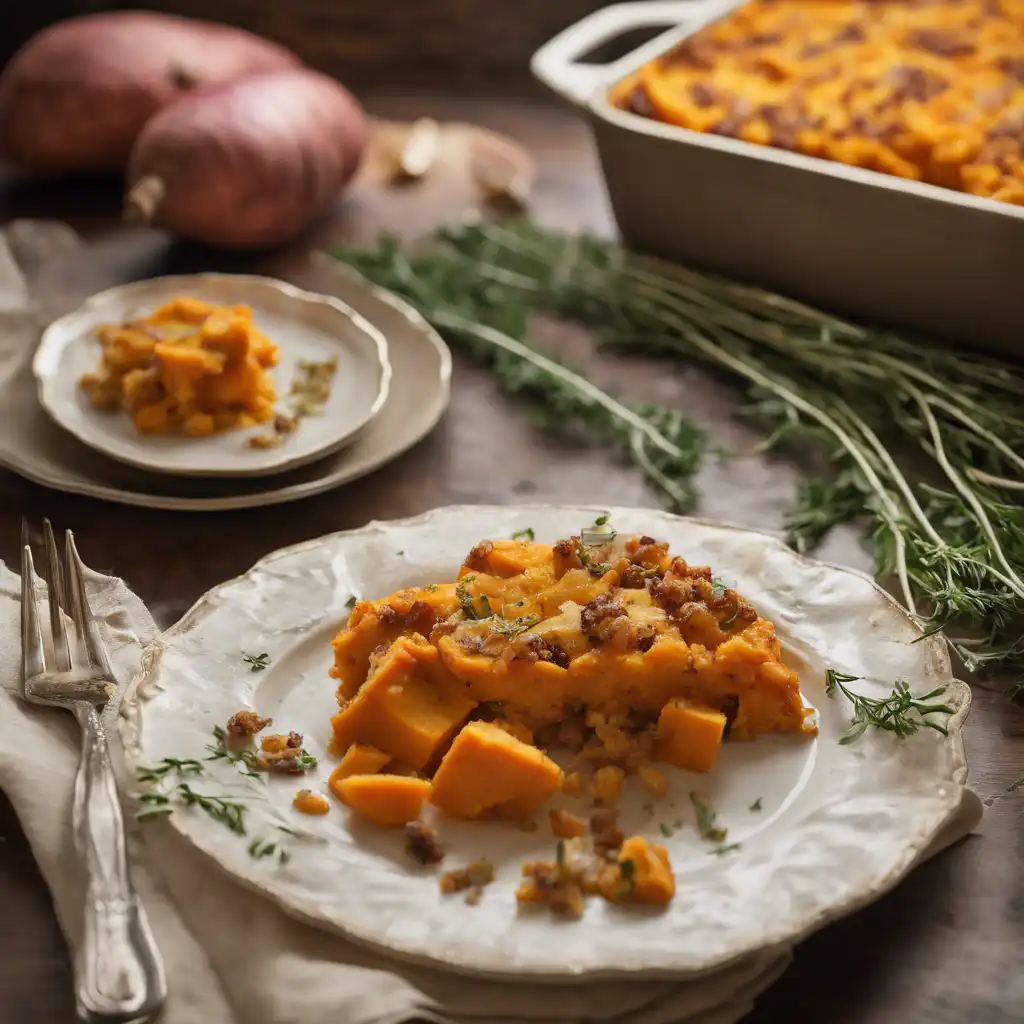 Cauliflower Sweet Potato Casserole with Onion