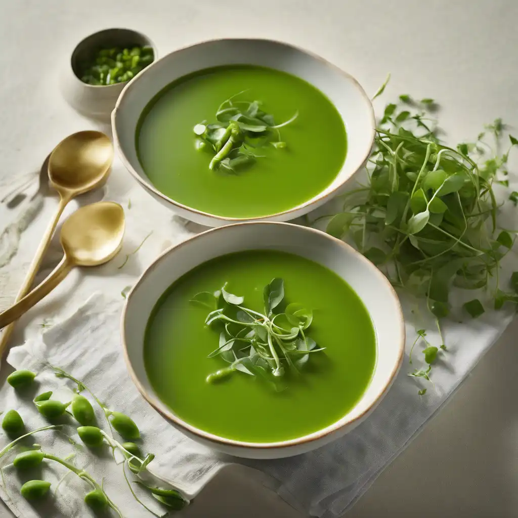 Snap Pea Soup with Purslane