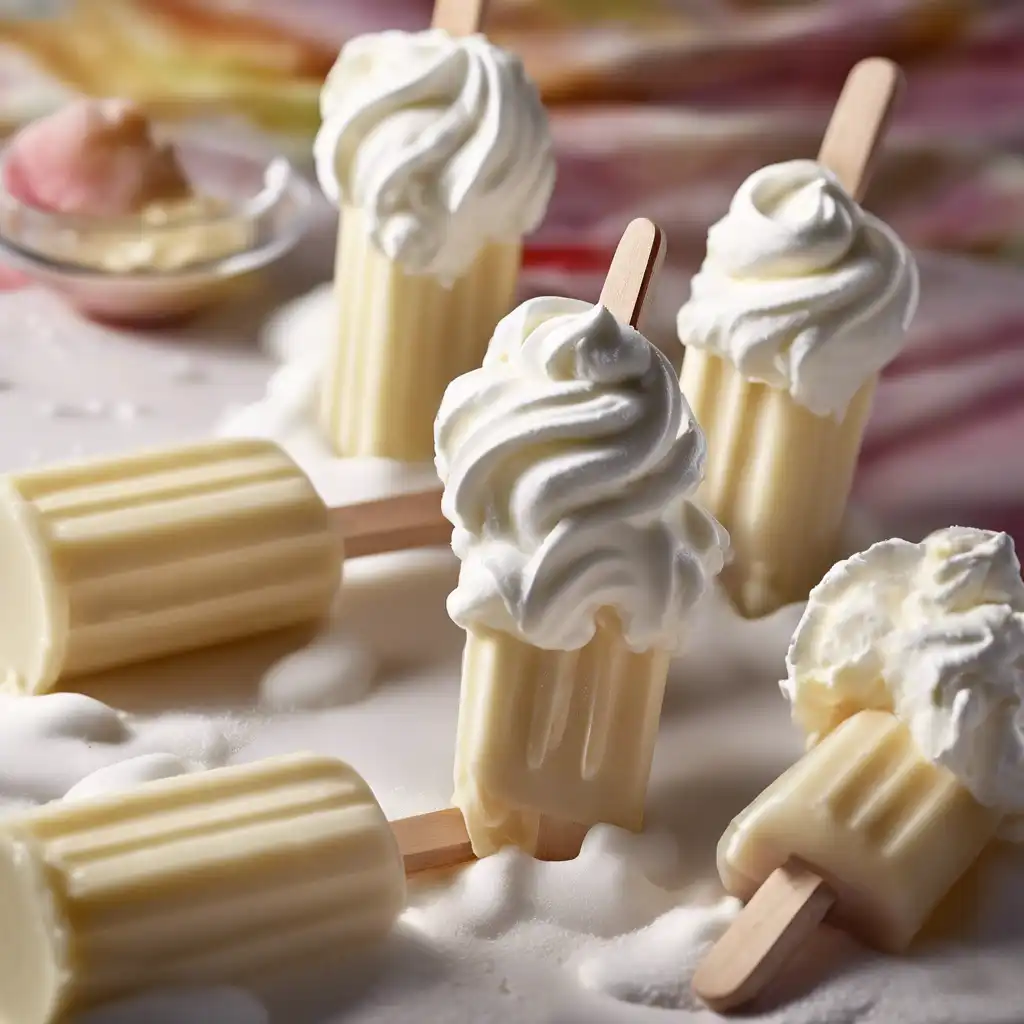 Fluffy Whipped Cream Popsicles