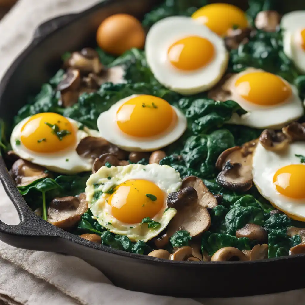 Mixed Eggs with Mushroom and Spinach