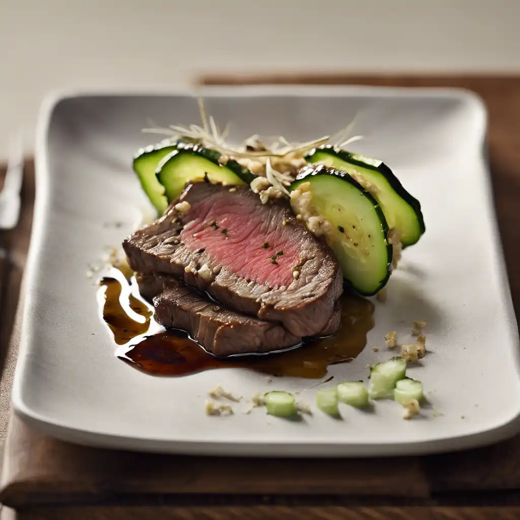 Grilled Beef with Pickled Cucumber