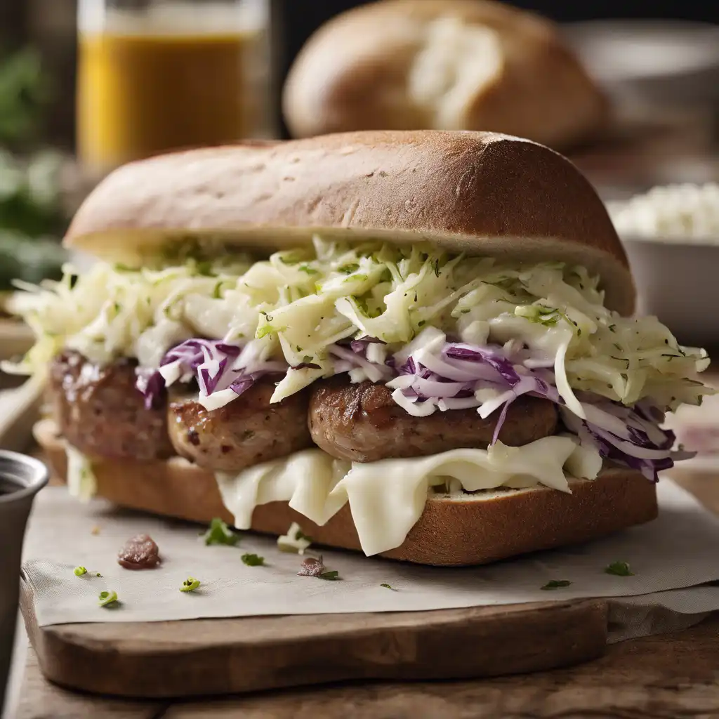 Sausage Sandwich with Potato, Cabbage, and Ricotta