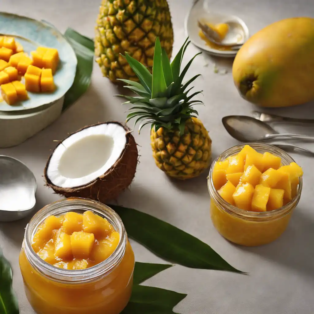 Mango, Pineapple, and Coconut Jam