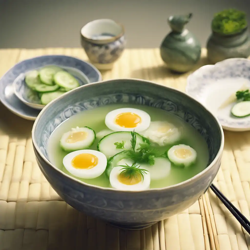 Cucumber and Egg Japanese Soup