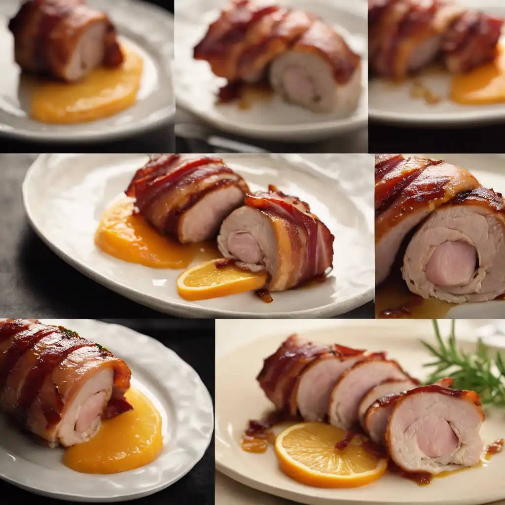 Pork Loin Roll with Bacon and Orange Glaze