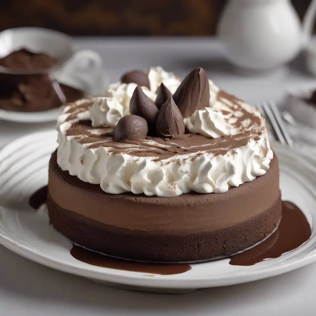 Carob Mousse Cake with Whipped Cream