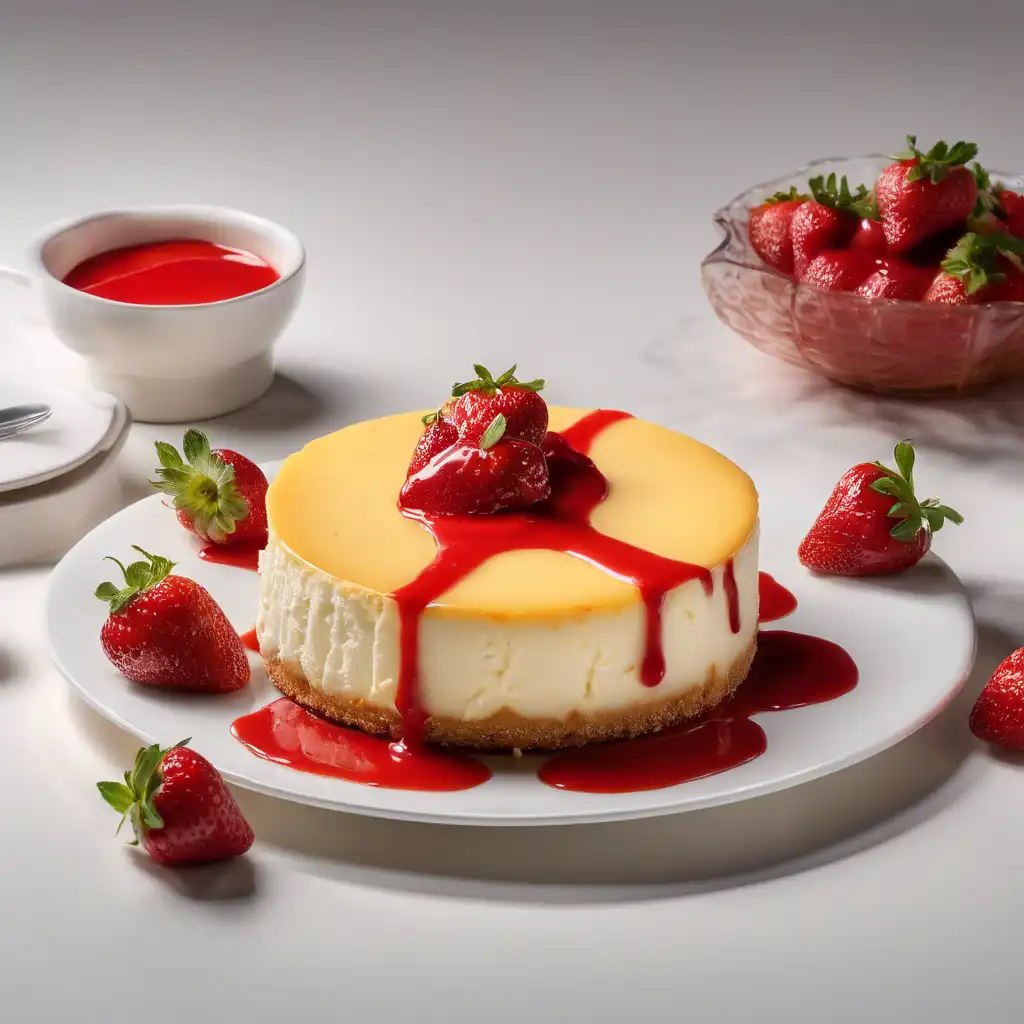 Cheese Cake with Strawberry Sauce