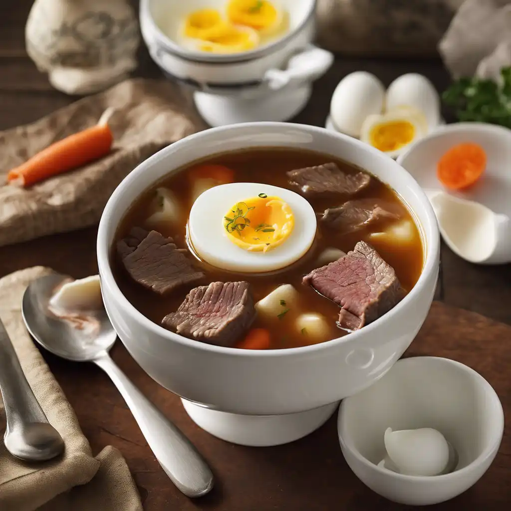 Beef Soup with Hard-Boiled Egg