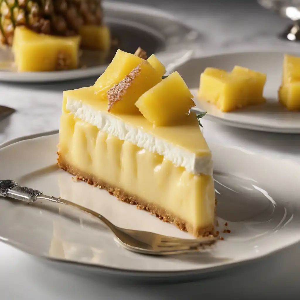 Cheese Cake with Pineapple Filling and Topping