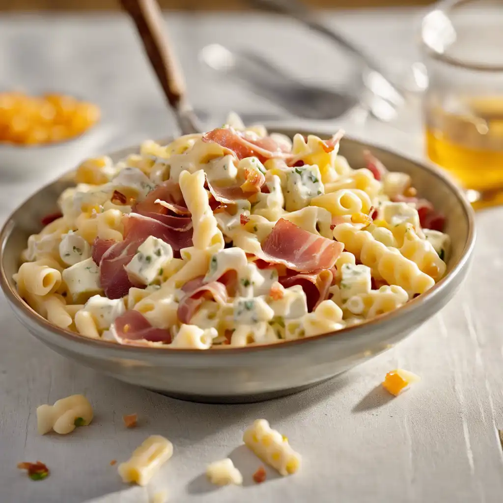 Macaroni Salad with Cheese and Prosciutto