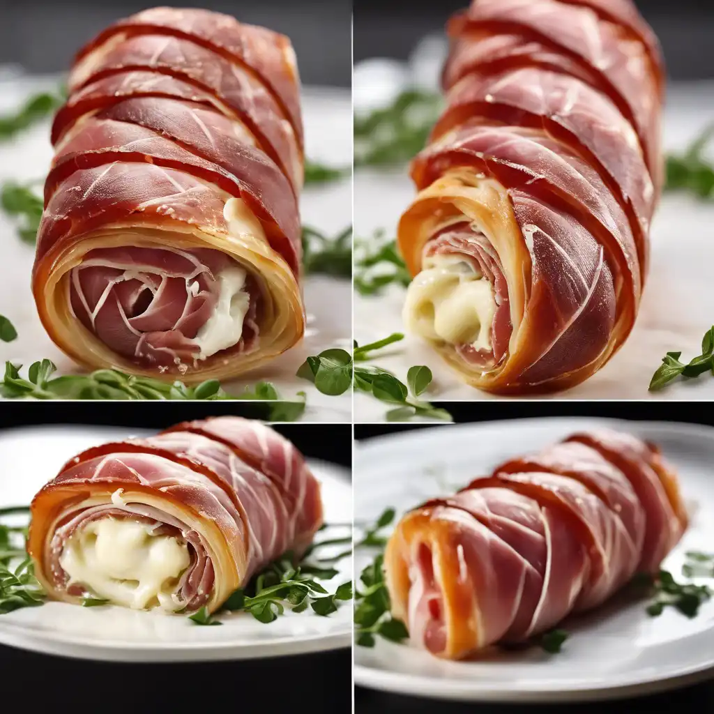 Braided Roll with Prosciutto and Cheese