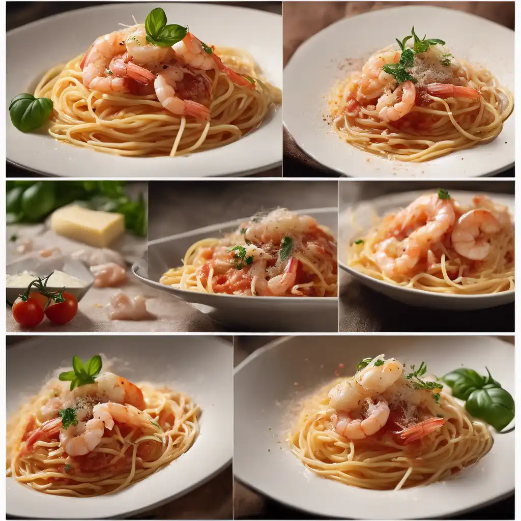 Spaghetti with Cheese and Shrimp