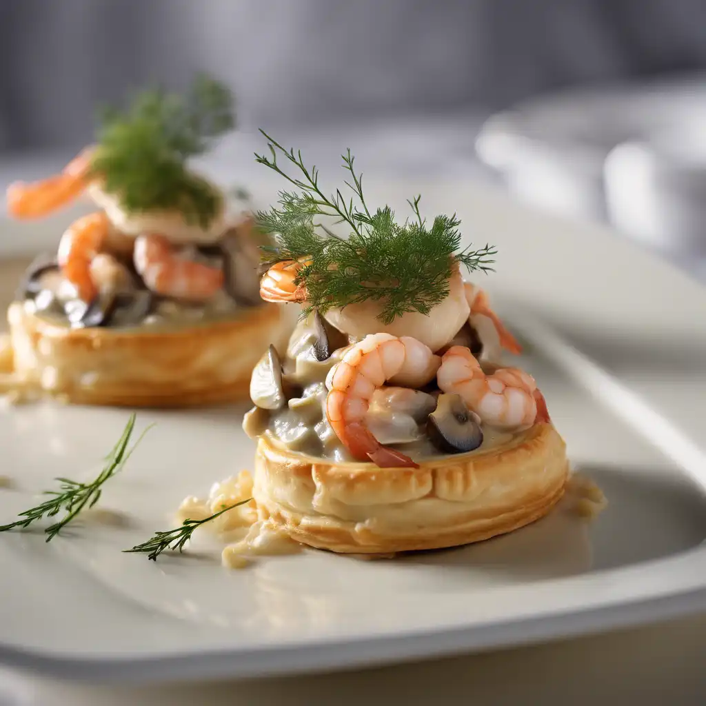 Creamy Mushroom and Shrimp Vol-au-Vent